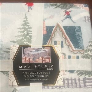 Max Studio Festive Winter Scene Tablecloth 60x120”